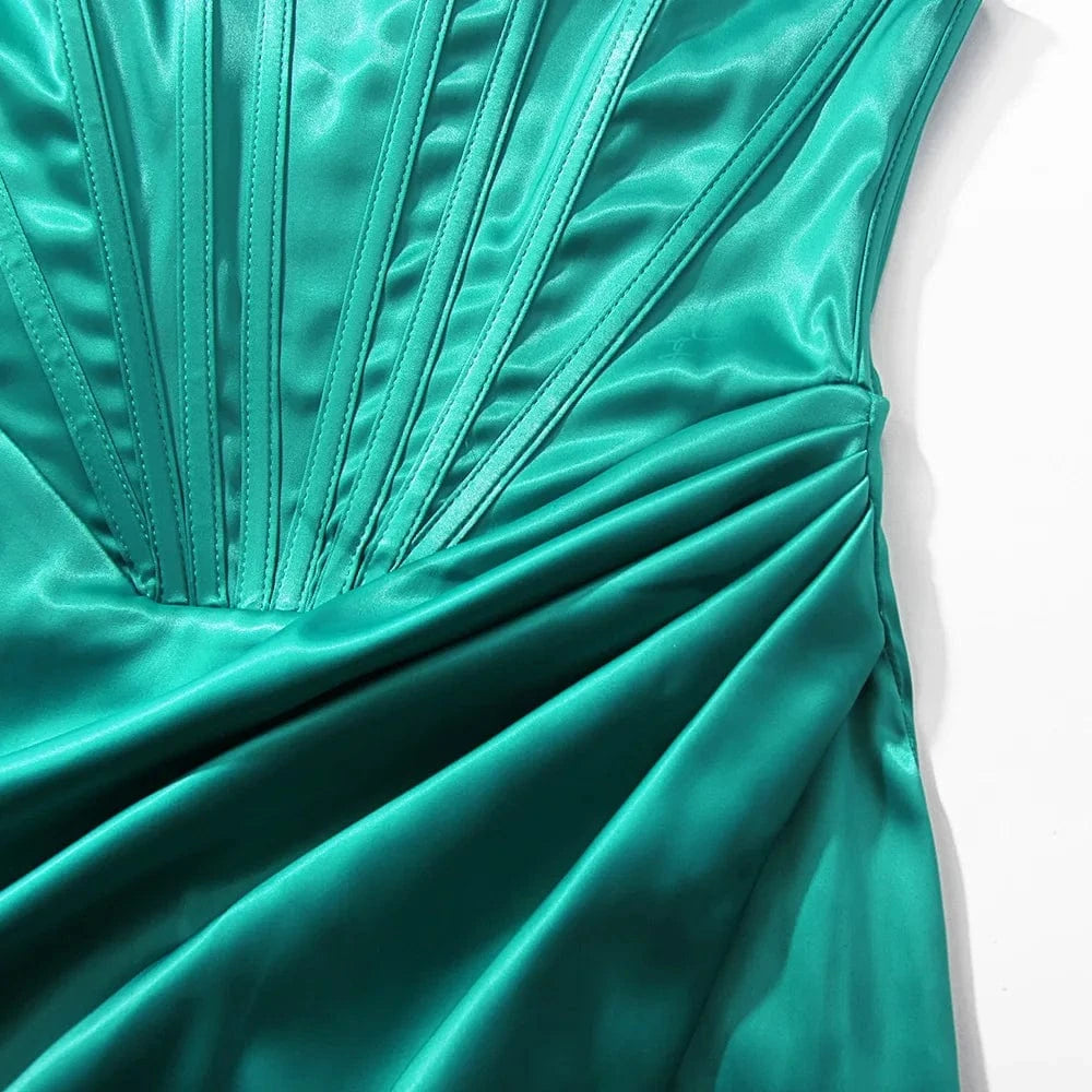 2024 Night Dresses For Women Luxury Party Club Corset Dress Strapless Satin Silky Night Out Elegant Cocktail  Dresses