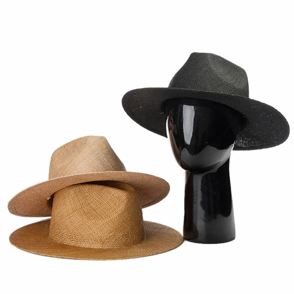 2024 OEM Wholesale Custom Unisex Sun Panama Wide Brim Straw Hats Summer Fedora Hats Women Ladies Chapeau Beach sombreros