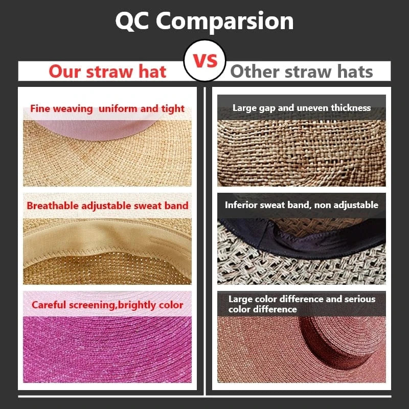 2024 OEM Wholesale Custom Unisex Sun Panama Wide Brim Straw Hats Summer Fedora Hats Women Ladies Chapeau Beach sombreros