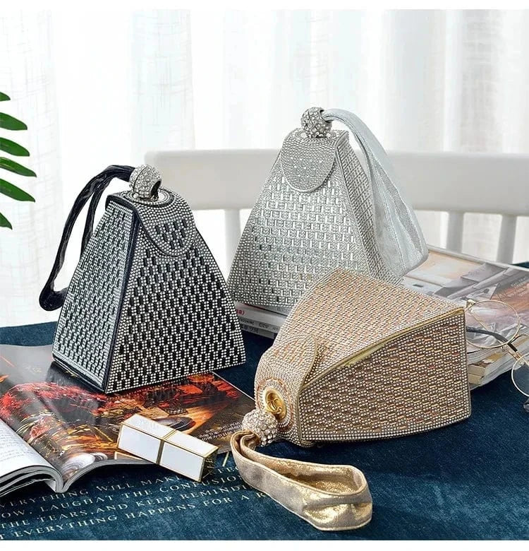 2024 Party Clutch Bags for Women Luxury Ladies Evening Bag Fashion Triangle Wedding Bridal Bag Luxury Designer Handbags Clutches