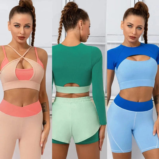 2024 Seven Piece Suit Workout Cloth Women Gym Activewear Set Training Sports Fitness Yoga Sets
