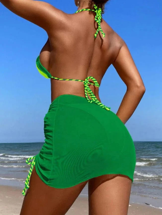 2024 Sexy Bikini Bathing Suit Beachwear With Dress 3 Piece Women Swimsuit Set Suit Bathingsuits Swimwear