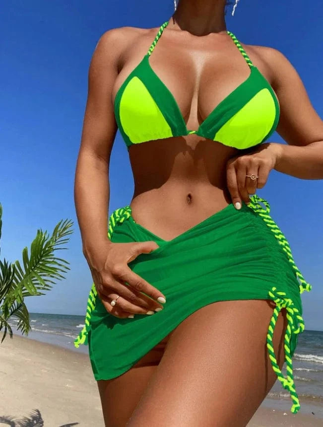2024 Sexy Bikini Bathing Suit Beachwear With Dress 3 Piece Women Swimsuit Set Suit Bathingsuits Swimwear