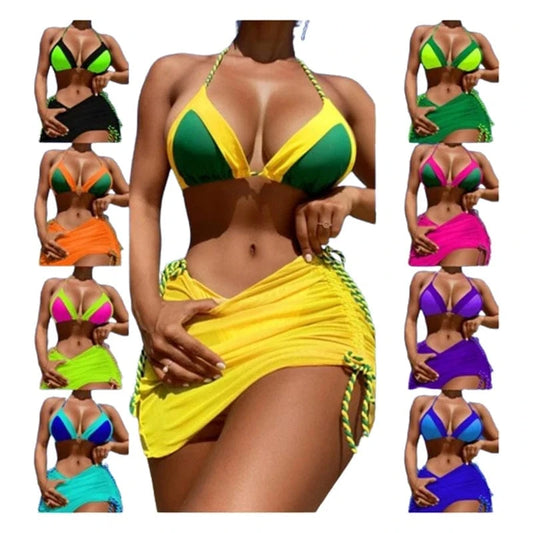 2024 Sexy Bikini Bathing Suit Beachwear With Dress 3 Piece Women Swimsuit Set Suit Bathingsuits Swimwear
