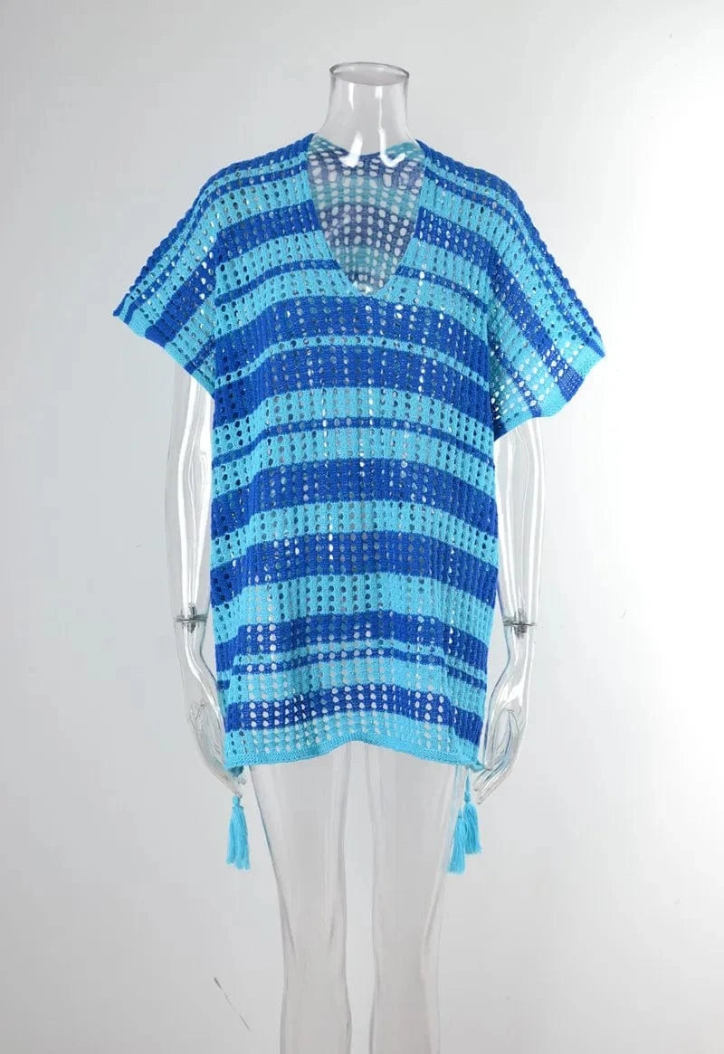 2024 Sexy Crochet Beach Dress Bikini Cover Up Women Beach Wear Hollow Out Swimsuit Summer Outfits Women Swimwear Cover Ups