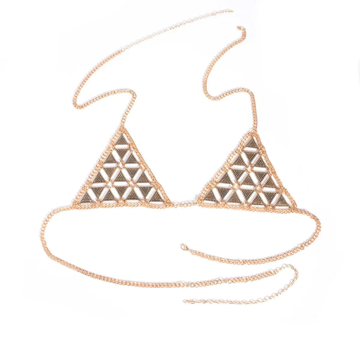 2024 Sexy Nightclub Ballroom Party Women Accessories Crystal Slave Body Chain Bikini Bra Beach Triangle Handmade Jewelry