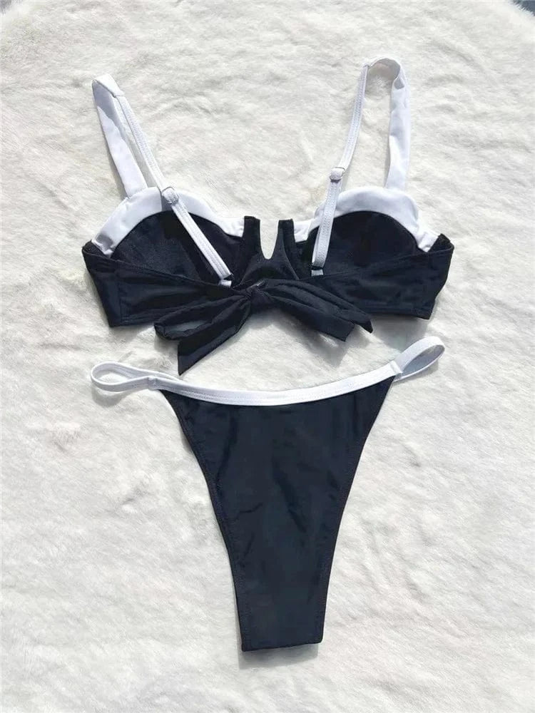 2024 Sexy Push Up 2 Piece Swimsuit Bikini Women Swimwear Underwire Monokini Bathing Suits Swim Suit Wear