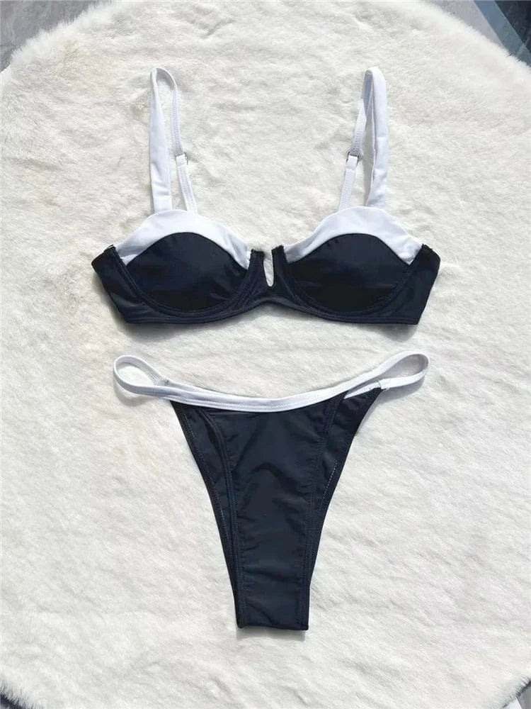 2024 Sexy Push Up 2 Piece Swimsuit Bikini Women Swimwear Underwire Monokini Bathing Suits Swim Suit Wear