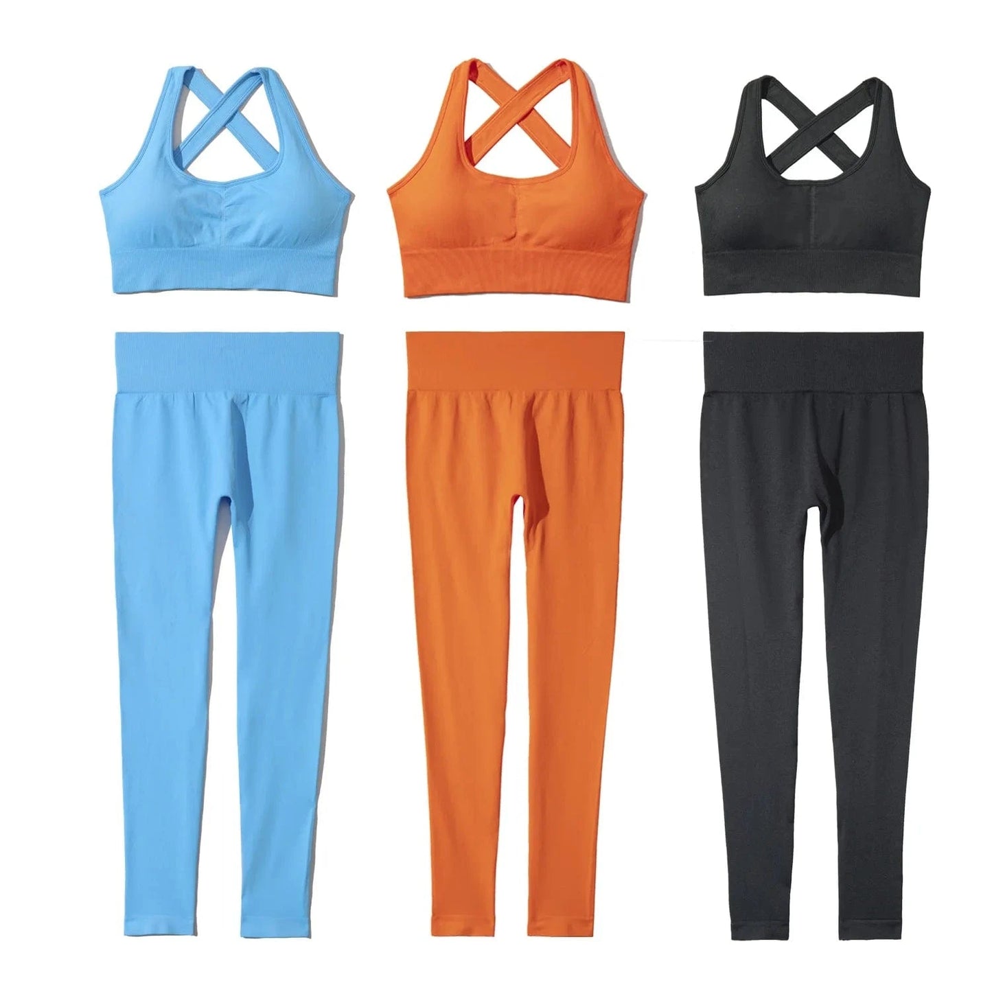 2024 Sexy Seamless Cross Sports Bra Leggings Workout Gym Fitness Yoga Sets For Women