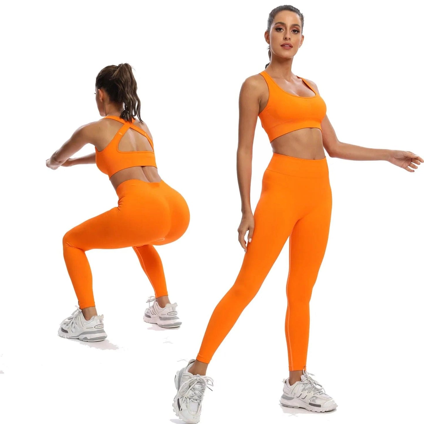 2024 Sexy Seamless Cross Sports Bra Leggings Workout Gym Fitness Yoga Sets For Women