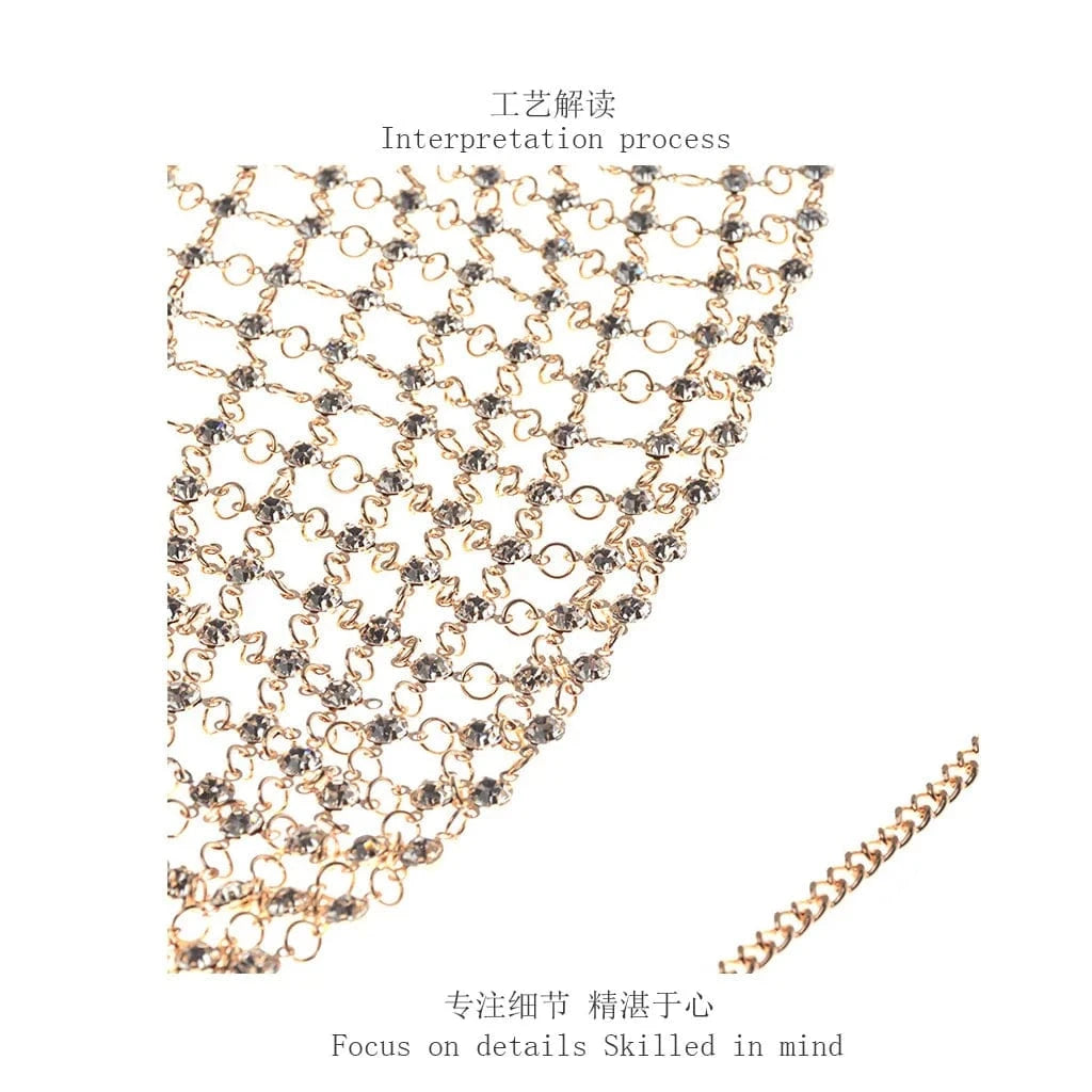 2024 Sexy Shiny Crystal Rhinestone Diamond Tassel Bra Chain Female Jewelry Women Beach Bikini Jewelry Body Belly Chain