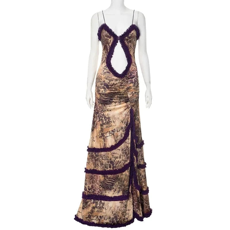 2024 Sleeveless Slim Holiday ladies summer casual Club sexy Hollow cut Out Halter Maxi Pleated See Through Dress for women