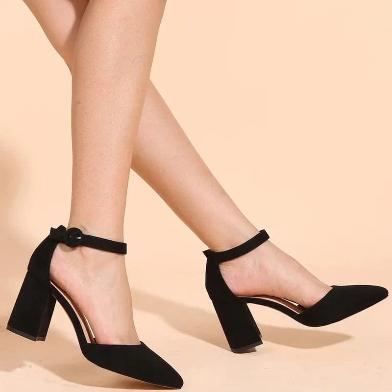 2024 Spot red pointed slope one line belt evening party fashion business commuting mature sexy women high heel sandals