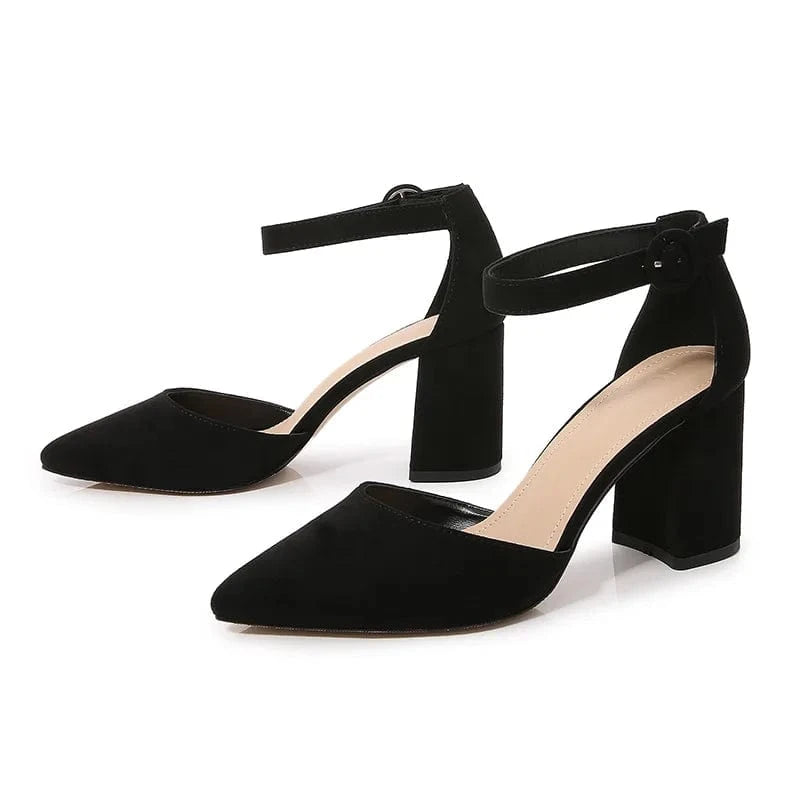 2024 Spot red pointed slope one line belt evening party fashion business commuting mature sexy women high heel sandals