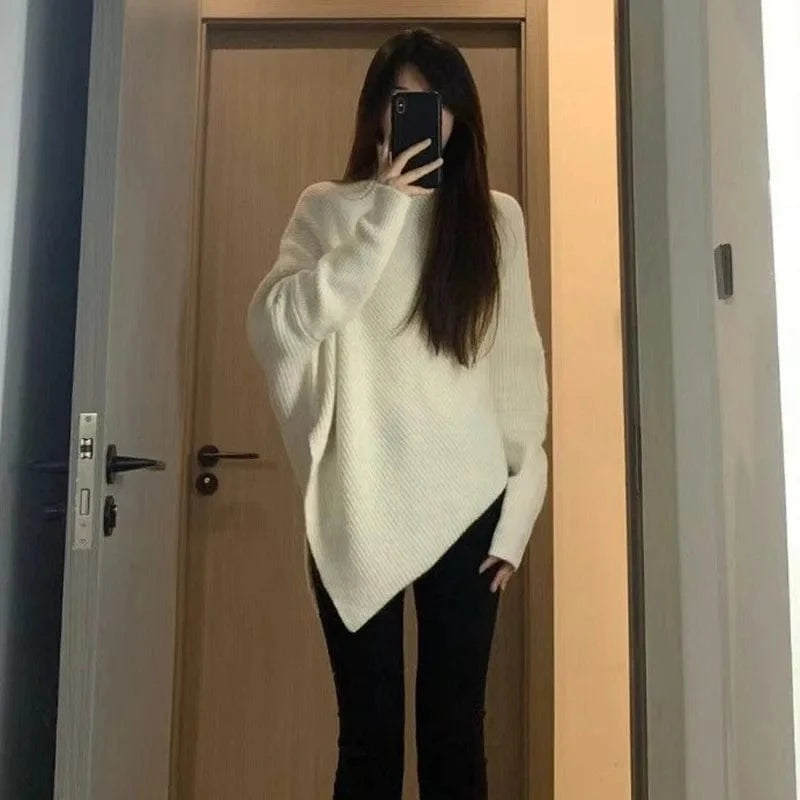 2024 Spring and autumn high-quality fashion women's best-selling solid color long-sleeved turtleneck loose pullover sweater