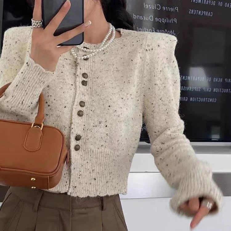 2024 Spring  lady fashionable new arrival crew neck long sleeve coat regular model sweater cardigan