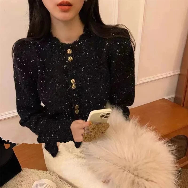 2024 Spring  lady fashionable new arrival crew neck long sleeve coat regular model sweater cardigan