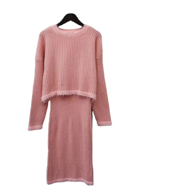 2024 spring new arrival fashion lady oversized women sweater dress set