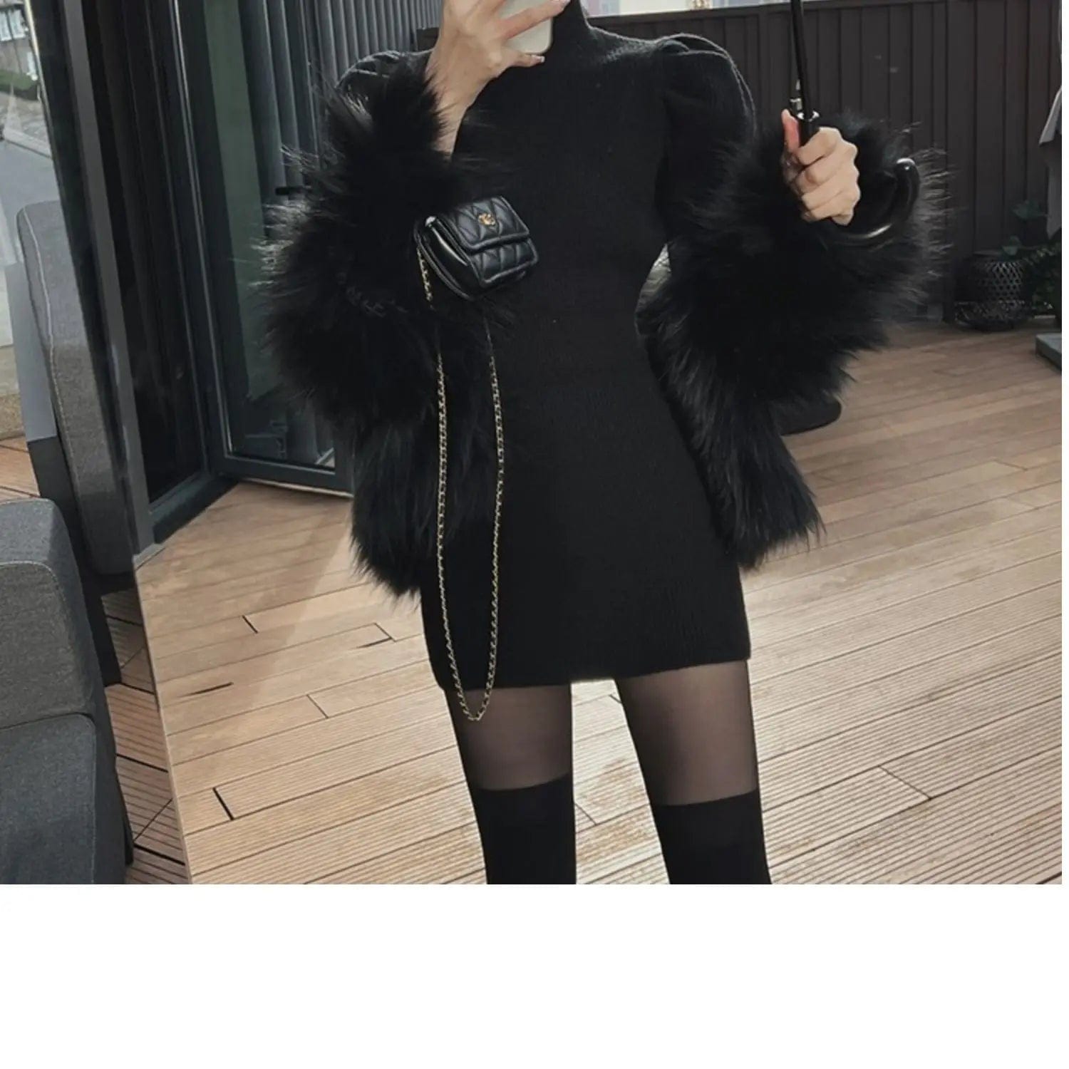 2024 spring new arrival office lady short sleeve slim fit dress with long sleeve 2 piece sweater set