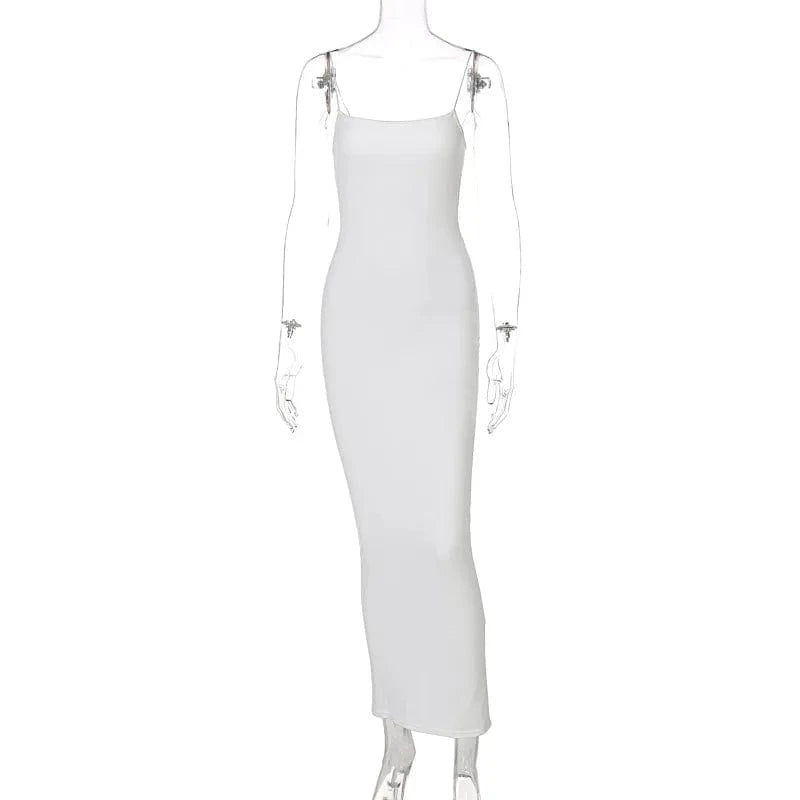 2024 Spring Summer New Women's Clothing Sexy Strap Temperament Strap Long Dress Fashion Slim Fit Dress Women