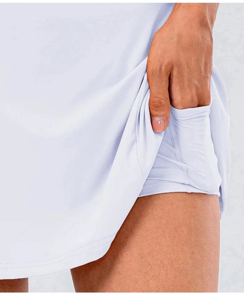 2024 Spring summer Women Double layer anti lighting Dance pleated Tennis Skirts golf Sports Shorts skirt slim fit Loose Skirt