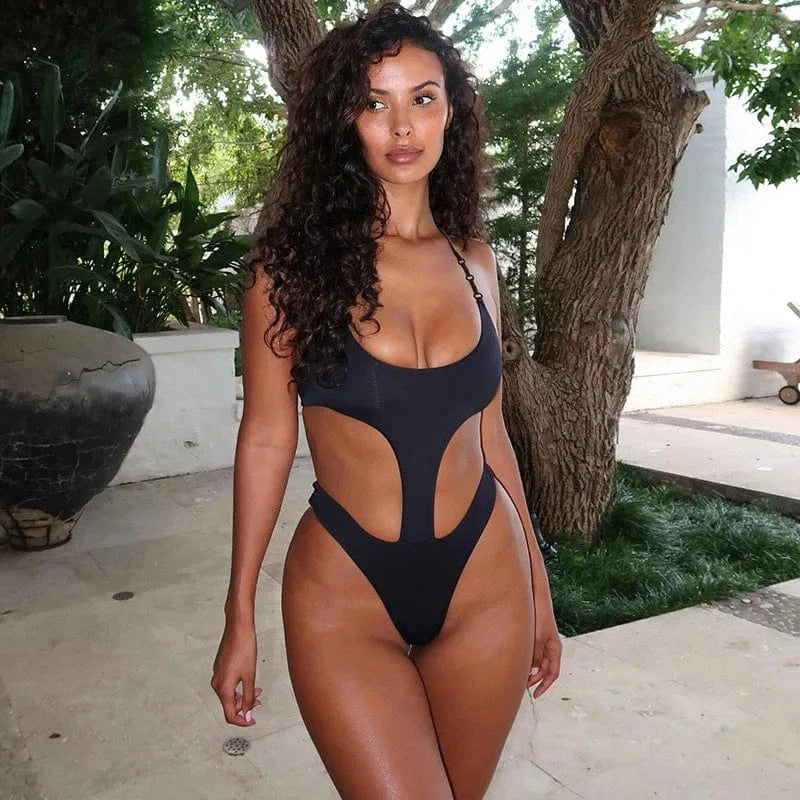 2024 Spring Summer Women's Clothing New Beach Wear Hot Girls Sexy Hollow Lace-up Solid Jumpsuit for Women