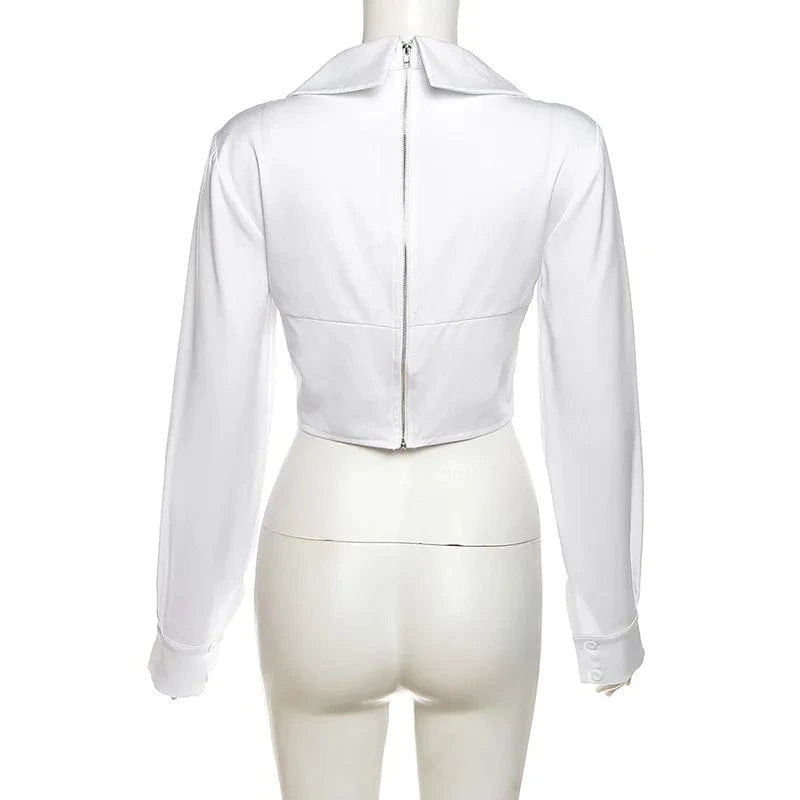 2024 spring trendy women clothes sexy v neck long sleeve boutique blouse shirts women