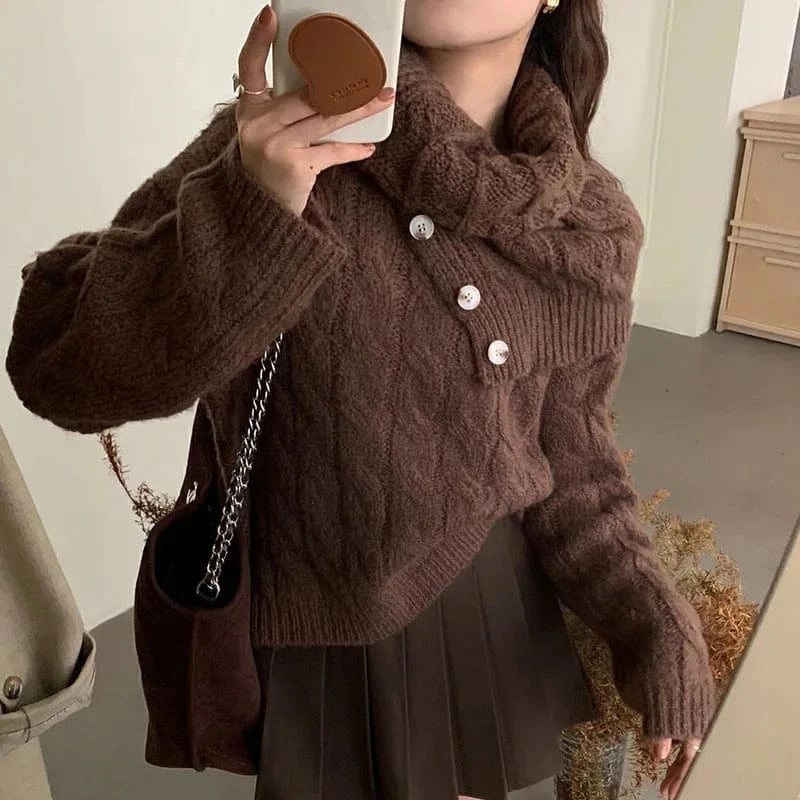 2024 Spring women new arrival crew neck long sleeve loose solid scarf shawl sweater jumper