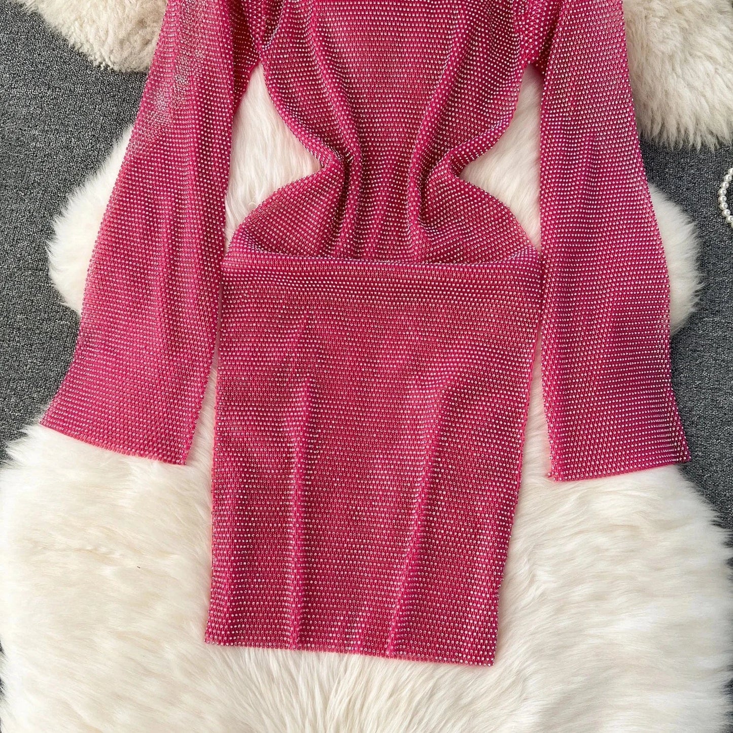 2024 Spring Y2k O-neck Midi Dress For Women Long Sleeve Empire Patchwork Hollow Out Lace Dresses Ladies Elegant Dresses