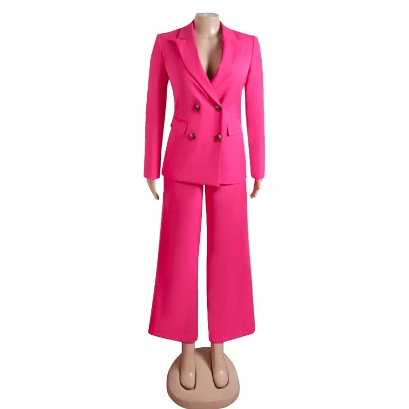 2024 Strapless High Waist Design Pink Jumpsuit Spring Jacket Sexy Women Two Piece Formal Suit