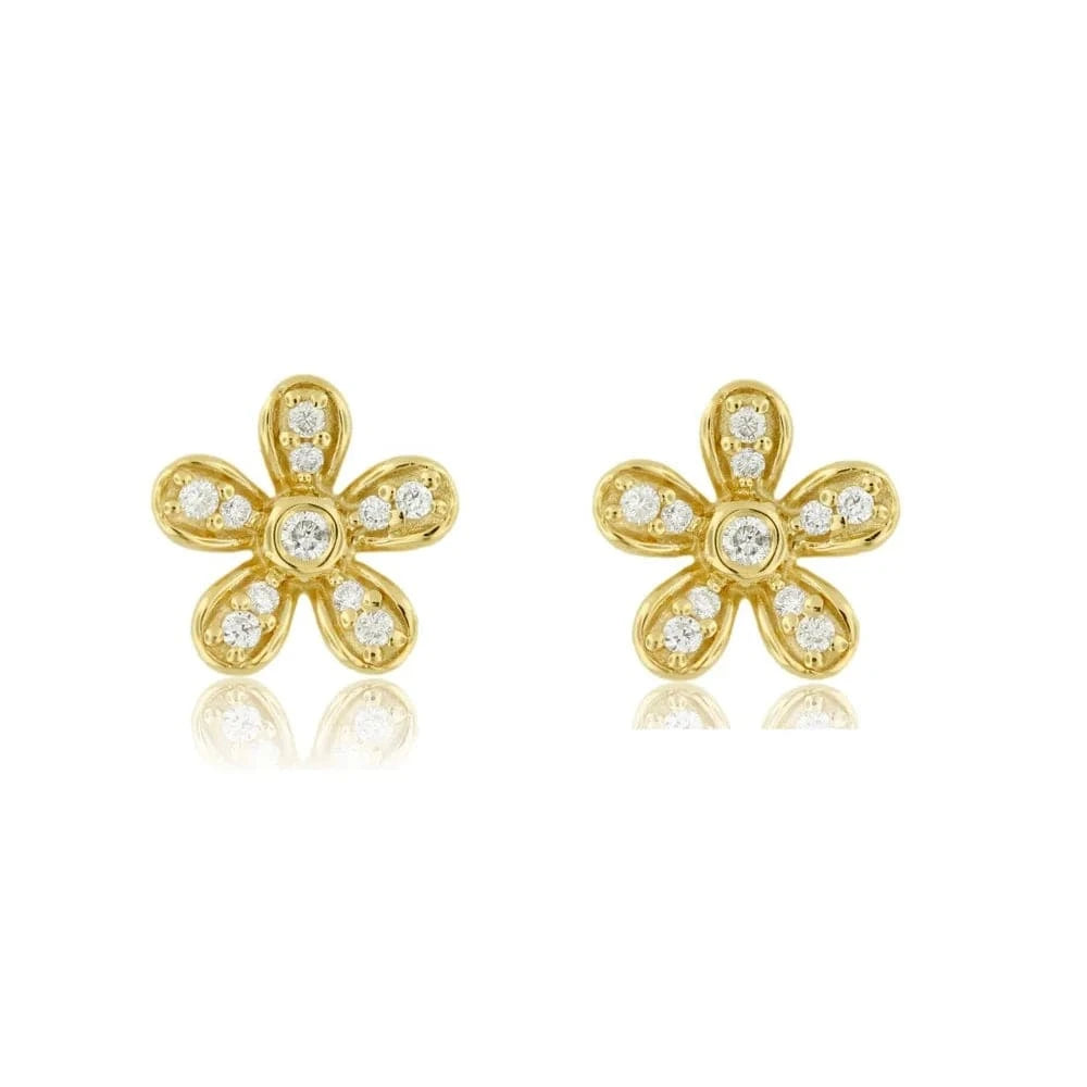 2024 summer 925 sterling silver delicate stud minimal flower cz silver earring