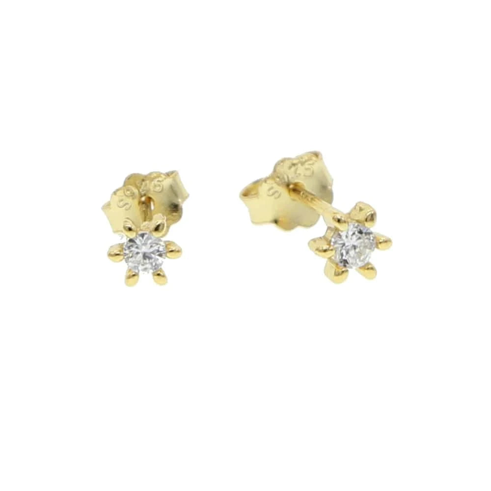 2024 summer 925 sterling silver delicate stud minimal flower cz silver earring