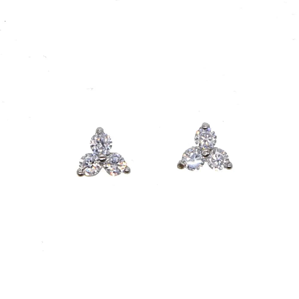 2024 summer 925 sterling silver delicate stud minimal flower cz silver earring