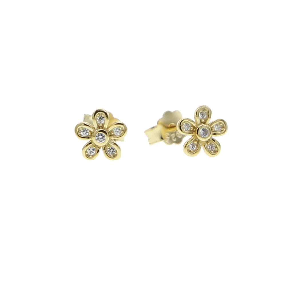 2024 summer 925 sterling silver delicate stud minimal flower cz silver earring