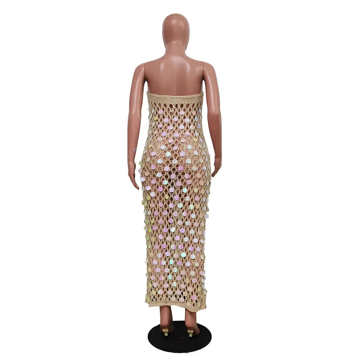 2024 summer boutique trendy popular S-2XL sleeveless maxi beachwear knitted women's dresses