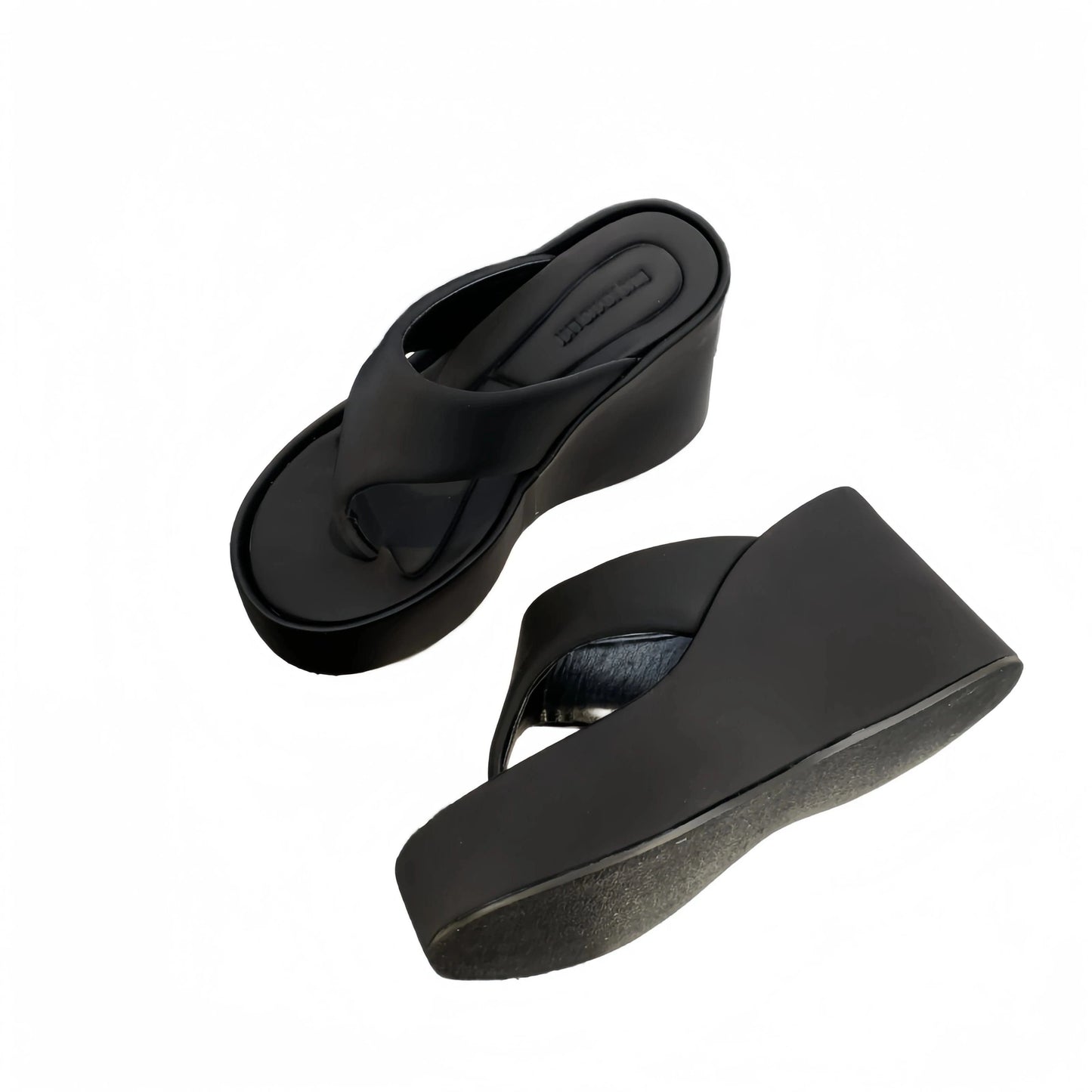 2024 summer hot girl slippers 10cm muffin thick bottom wedge flip-flops women's sandals