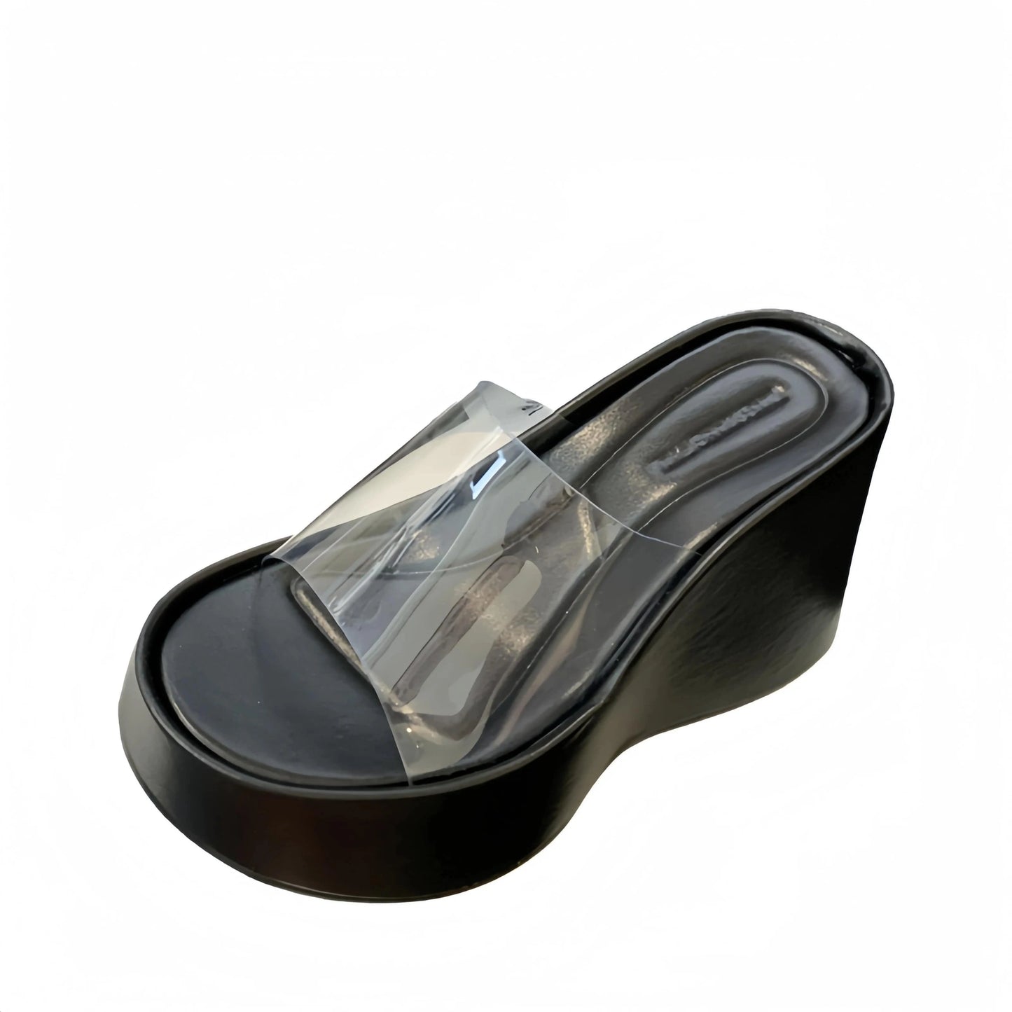 2024 Summer new fashion all-match thick-soled sandals comfortable platform bottom transparent leg-showing long sandals