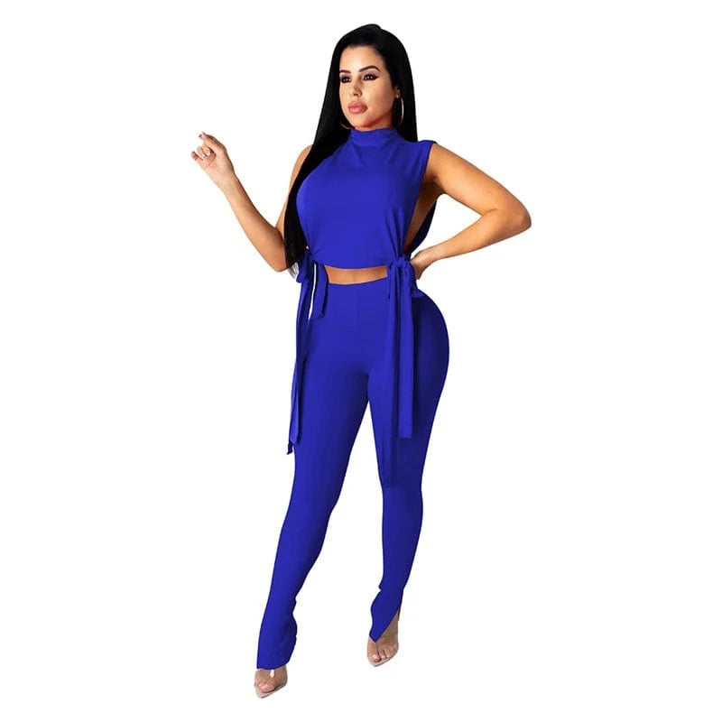 2024 summer new women fashion european clothing side stripe crop top and leggings pants two 2 piece set outfit  for women summer