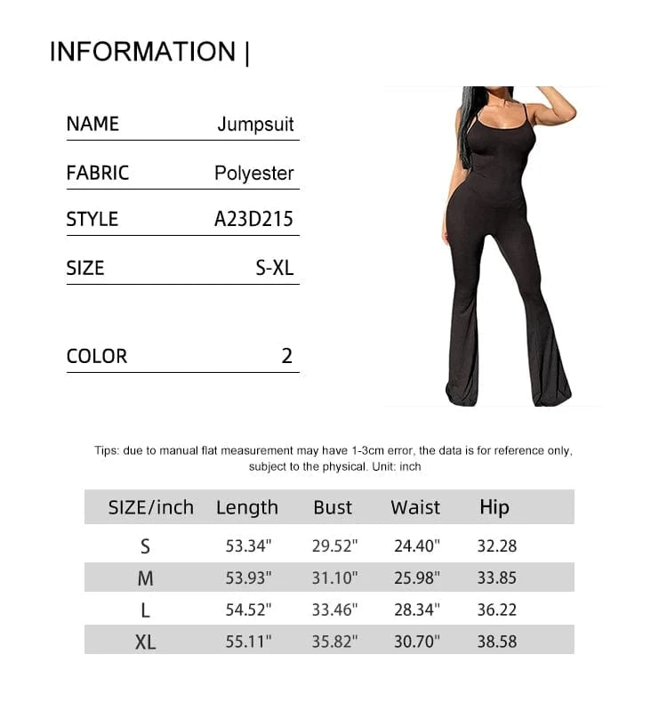 2024 Summer New Women's Slim Hip Lifting One-piece Suit Sling Sleeveless Sexy Hottie Backless Flared Pants Sports Yoga Clothes