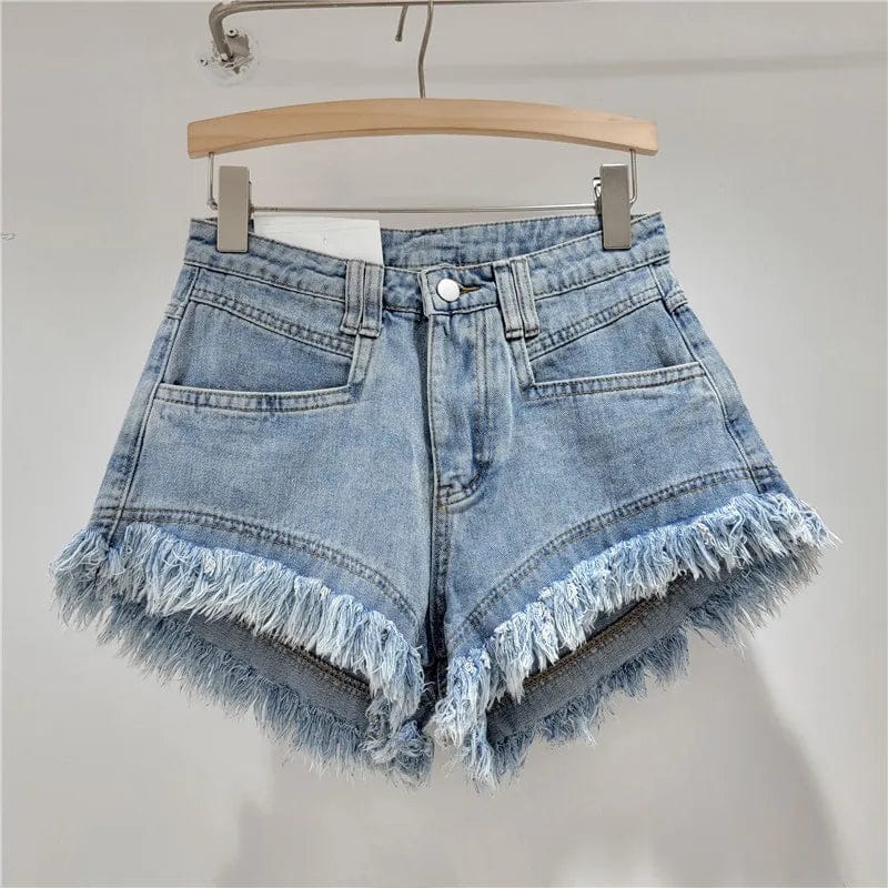 2024 summer streetwear candy colors ladies stylish denim jeans mini women's shorts