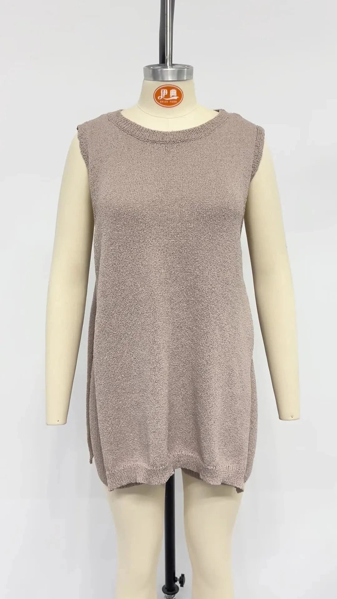 2024 Summer Women's Loose Casual O-Neck Tank Top Shorts Knitted Summer Maxi Dress Women Plus Size Big Sizes Dresses knit suit