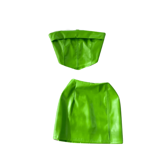 2024 Summer Y2k 2 Piece Set For Women Sleeveless Top And High Waist Mini Dress Set American Clothing Wholesale