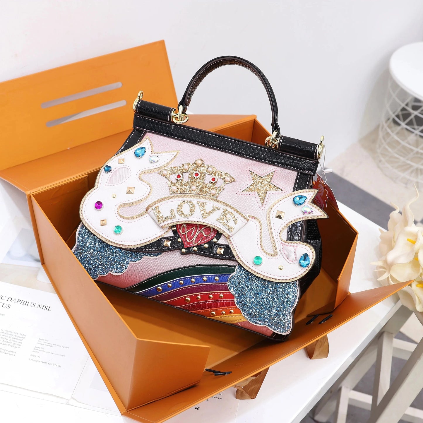 2024 Super product Luxury Woman designer bag party and daily hand bag diamonds and high handmade Ladies cute handbag factory