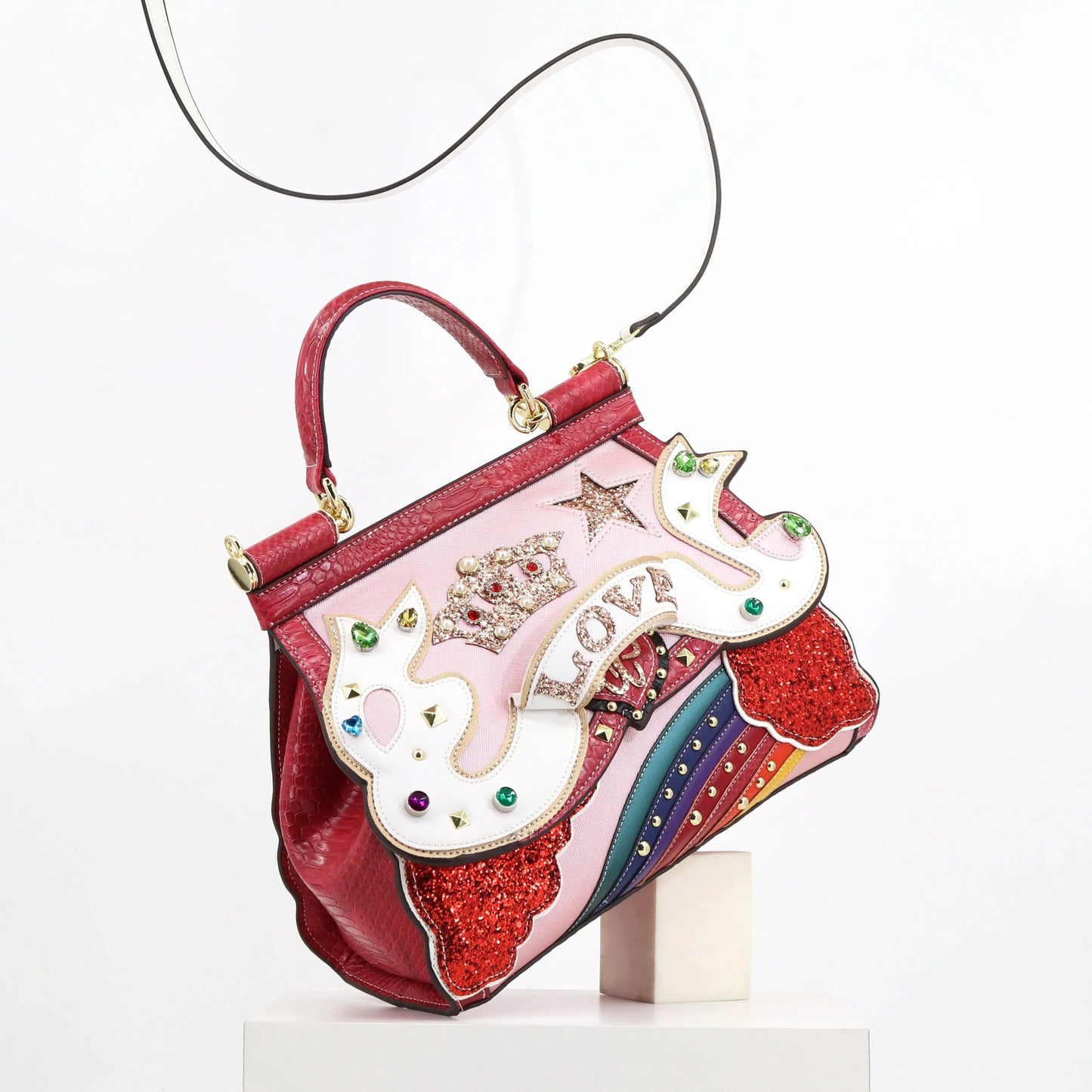 2024 Super product Luxury Woman designer bag party and daily hand bag diamonds and high handmade Ladies cute handbag factory