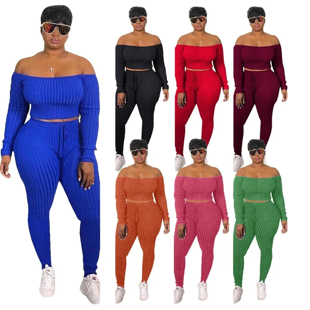 2024 Wholesale Plus Size Women Clothing Fashion Women Autumn Clothes High Quality Outfits Two Piece Set Women Clothing