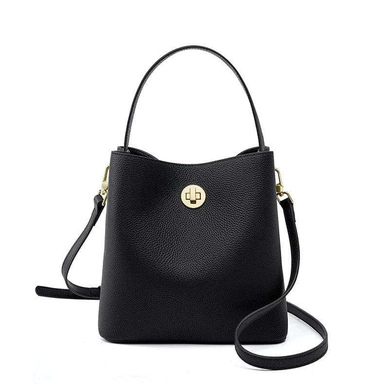 2024 winter autumn style unique brand genuine leather crossbody messenger shoulder bucket bags purse leather women handbags
