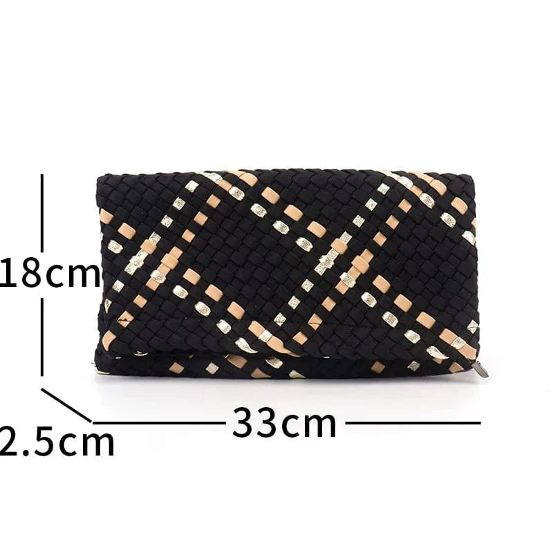 2024 Winter New Arrive Party Purse Hand-knitted Wallet Hand Make Neoprene Bag Woven Luxury Clutch