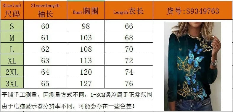 2024 women clothing New Casual temperament butterfly round neck long sleeve top sweater t shirt