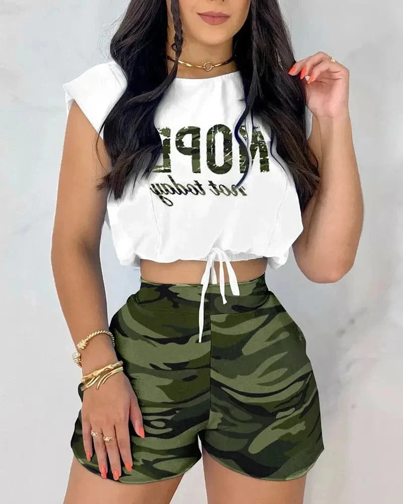 2024 Women Lady Spring  and Summer New Hot Fashion Casual Solid Color set Fashion Printed Women's Suit