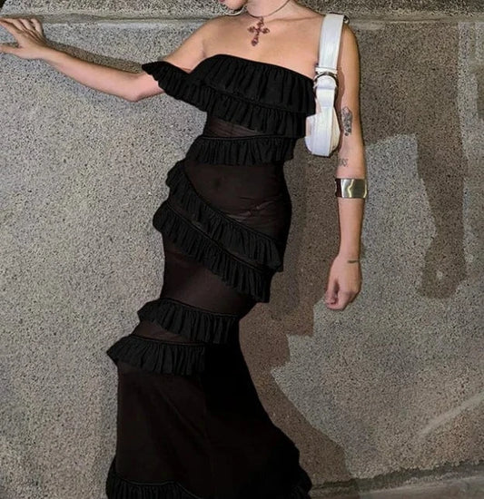 2024 Women's Party Dress with Ruffled Sleeveless sexy bodycon dresses